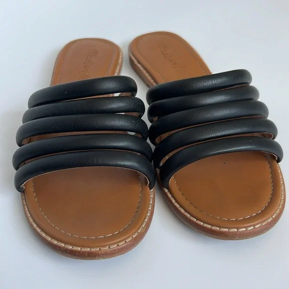 MADEWELL Addie slide sandal black leather size 6 - Picture 4 of 10